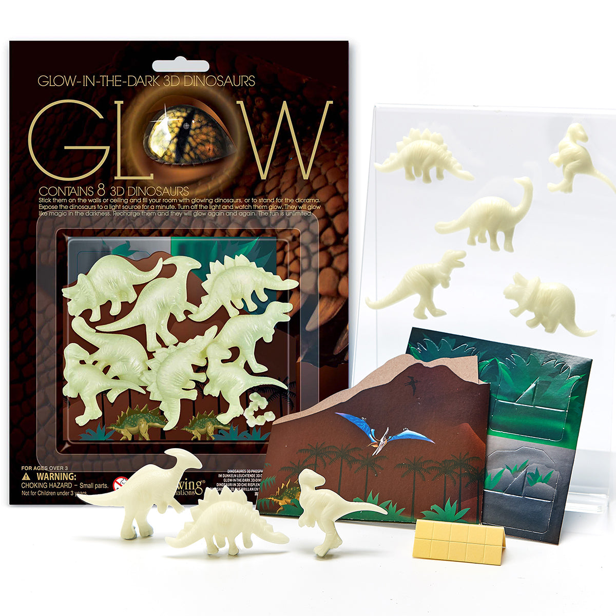 Dinosaurio 3D que Brilla en la Oscuridad Glowing Imaginations 4M