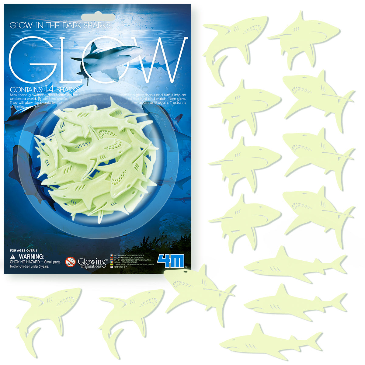 Tiburones que Brillan en la Oscuridad Glowing Imaginations 4M