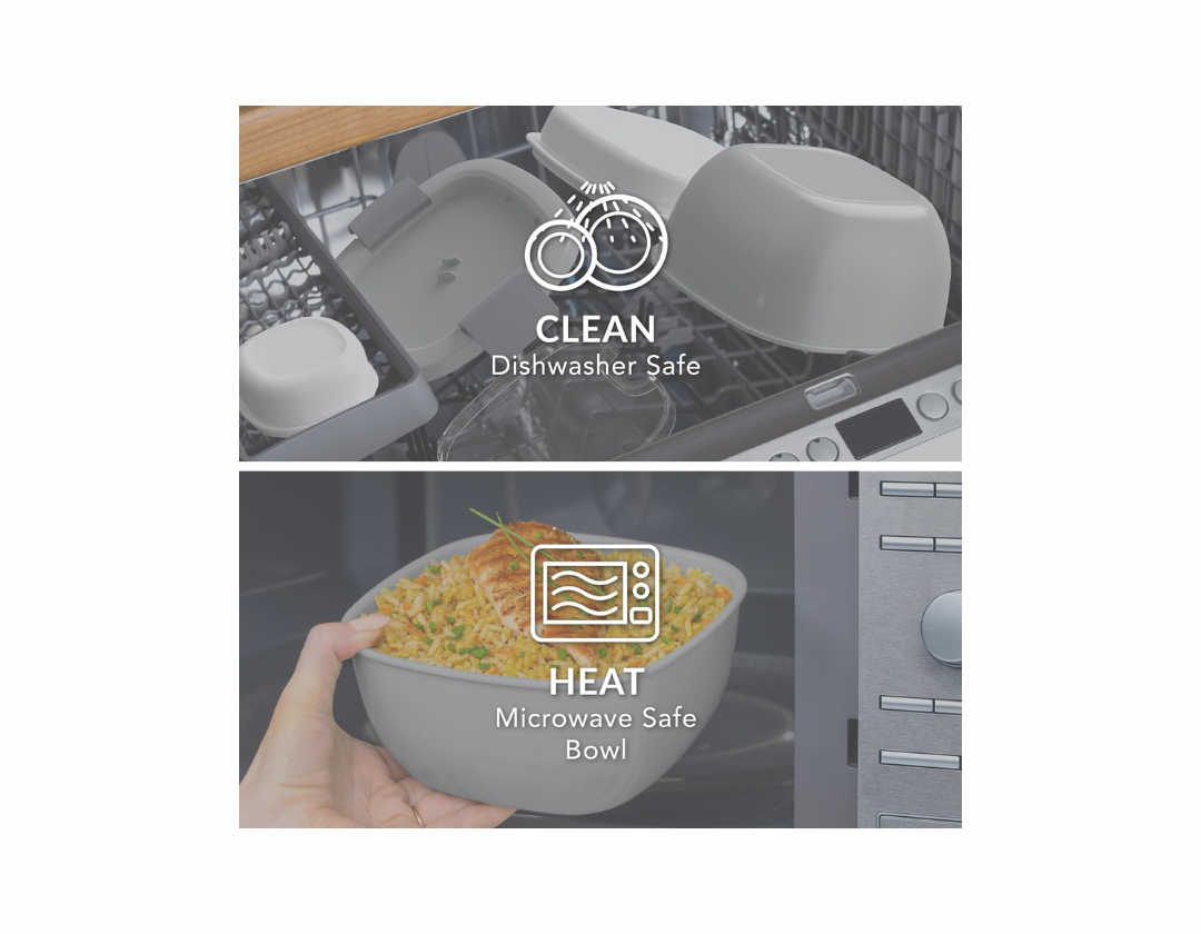 Lonchera Bentgo para Ensalada - Sostenible y Práctica para Comidas Frescas-Disponible en Gris, Verde y Azul