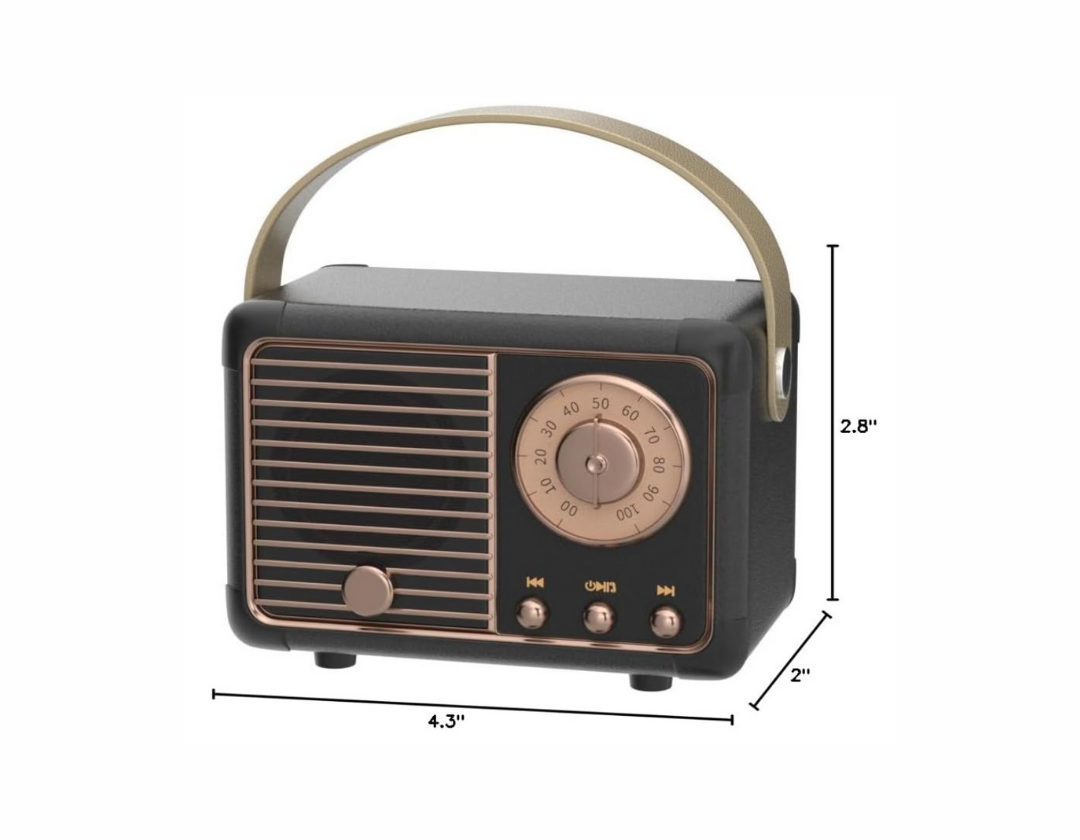 Parlante Bluetooth retro, mini altavoz inalámbrico