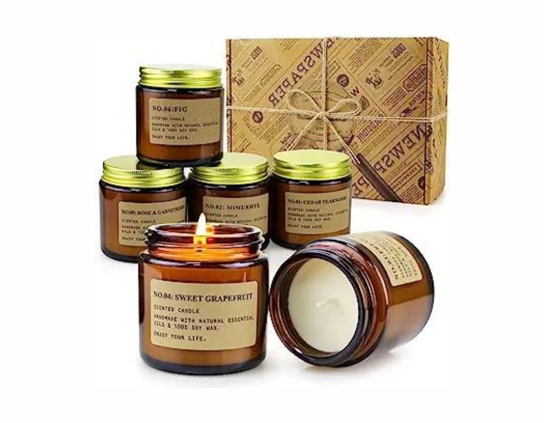 Paquete de 6 Velas para el Hogar Velas de Aromaterapia Perfumadas Set de Regalos para Mujeres Cera de Soja