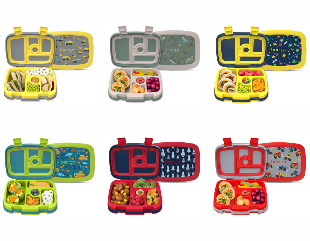 Bentgo Kids Lonchera estilo Bento con 5 compartimentos, a prueba de fugas y sin BPA, ideal para niños de 3 a 7 años. Hombres