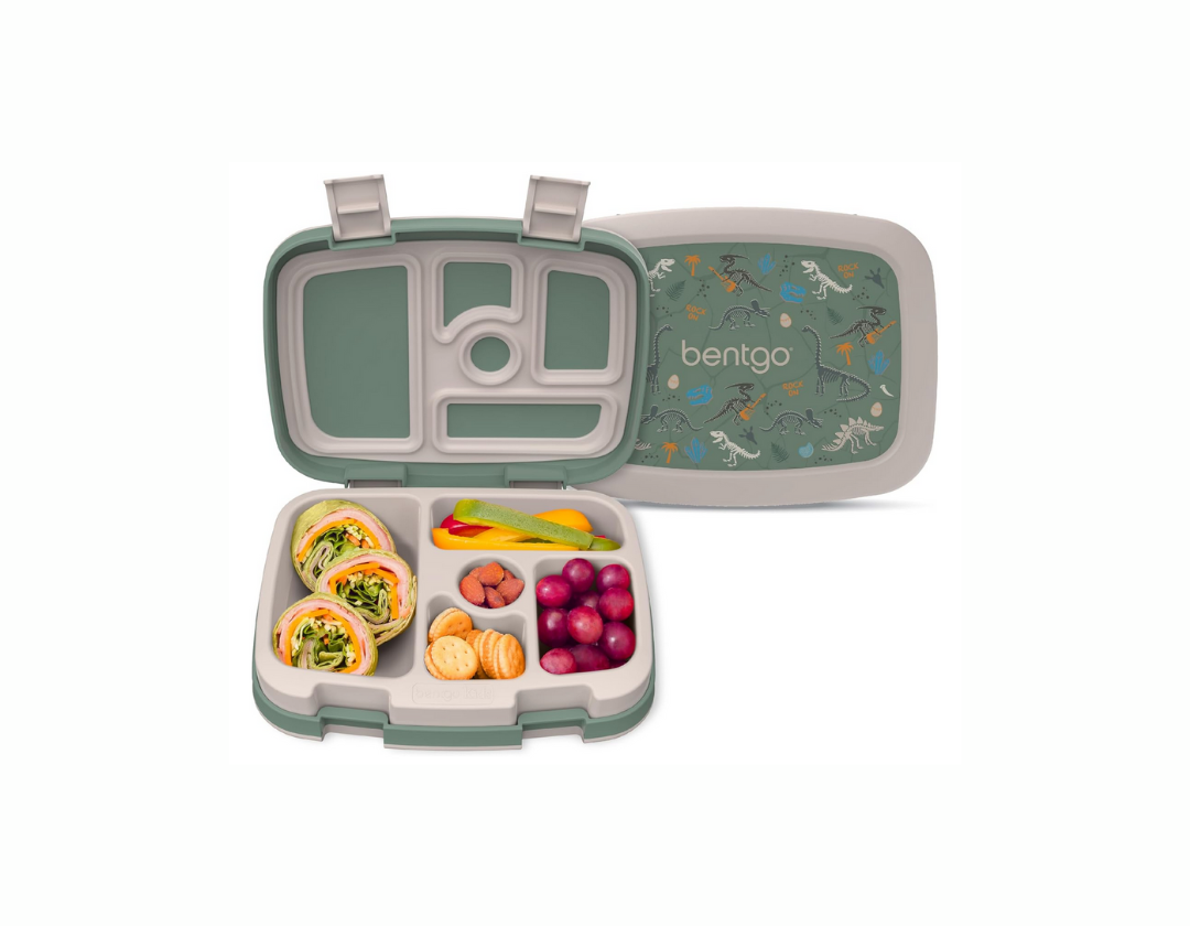 Bentgo Kids Lonchera estilo Bento con 5 compartimentos, a prueba de fugas y sin BPA, ideal para niños de 3 a 7 años. Hombres