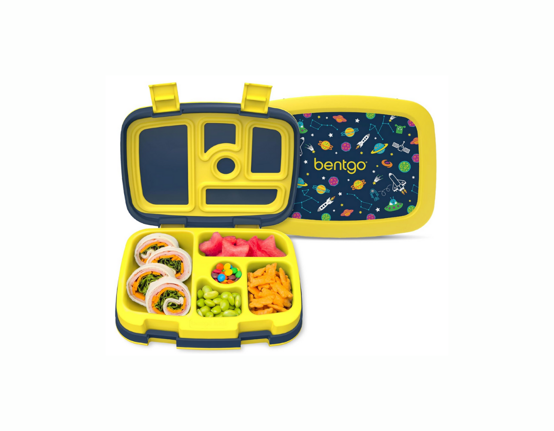 Bentgo Kids Lonchera estilo Bento con 5 compartimentos, a prueba de fugas y sin BPA, ideal para niños de 3 a 7 años. Hombres