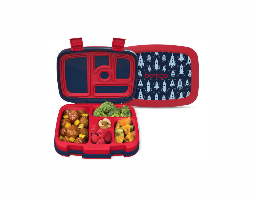 Bentgo Kids Lonchera estilo Bento con 5 compartimentos, a prueba de fugas y sin BPA, ideal para niños de 3 a 7 años. Hombres
