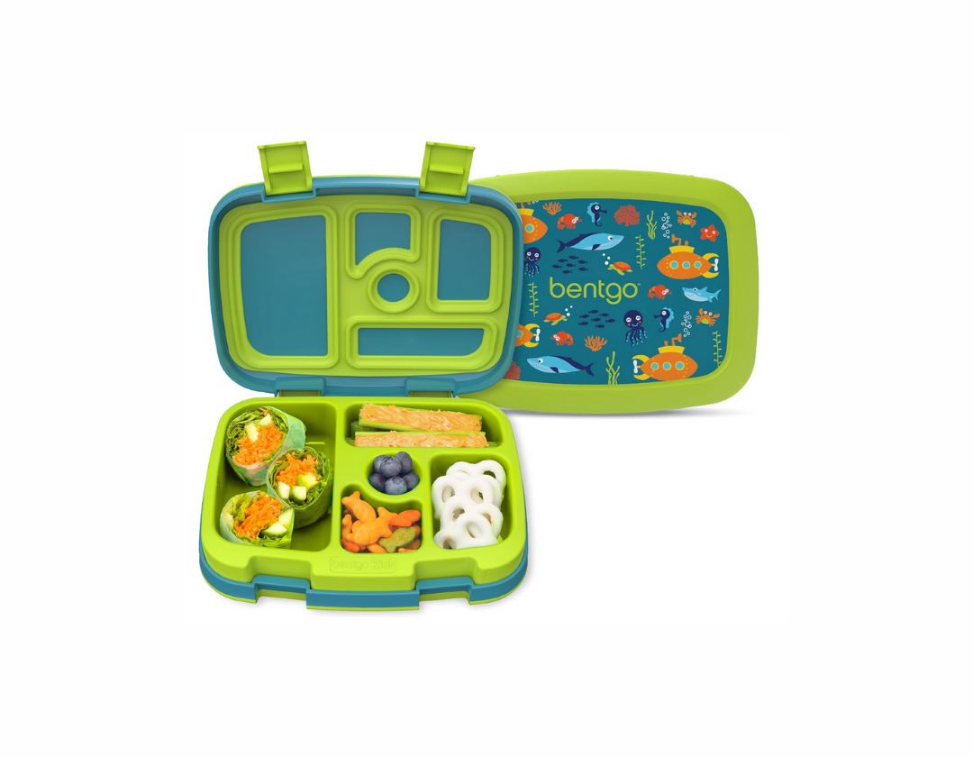 Bentgo Kids Lonchera estilo Bento con 5 compartimentos, a prueba de fugas y sin BPA, ideal para niños de 3 a 7 años. Hombres