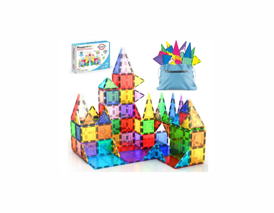 PicassoTiles Set de Bloques 100 Piezas con Bolsa PT100