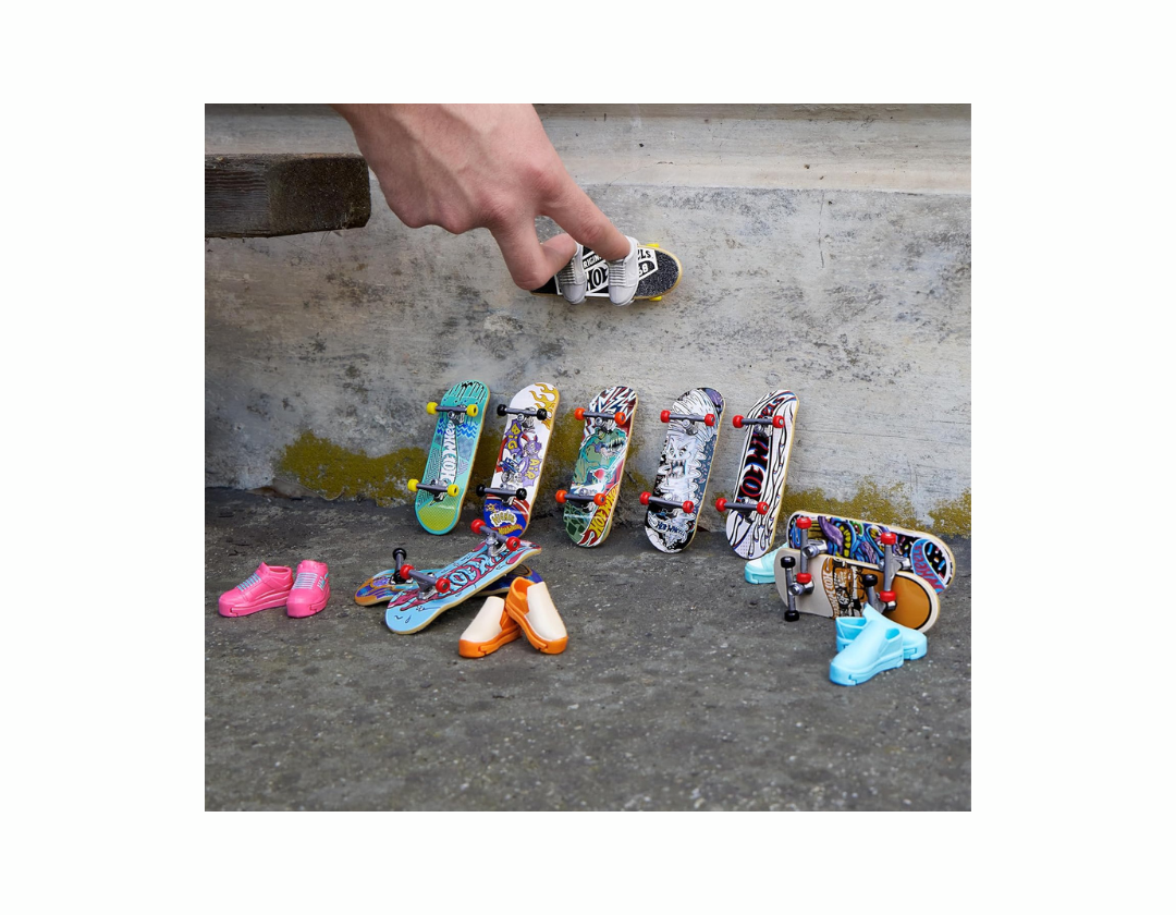 Hot Wheels Skate - Juego de 10 patinetas para dedos con 5 pares de zapatos