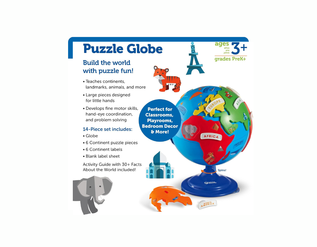 Globo terráqueo rompecabezas Learning Resources , 14 piezas