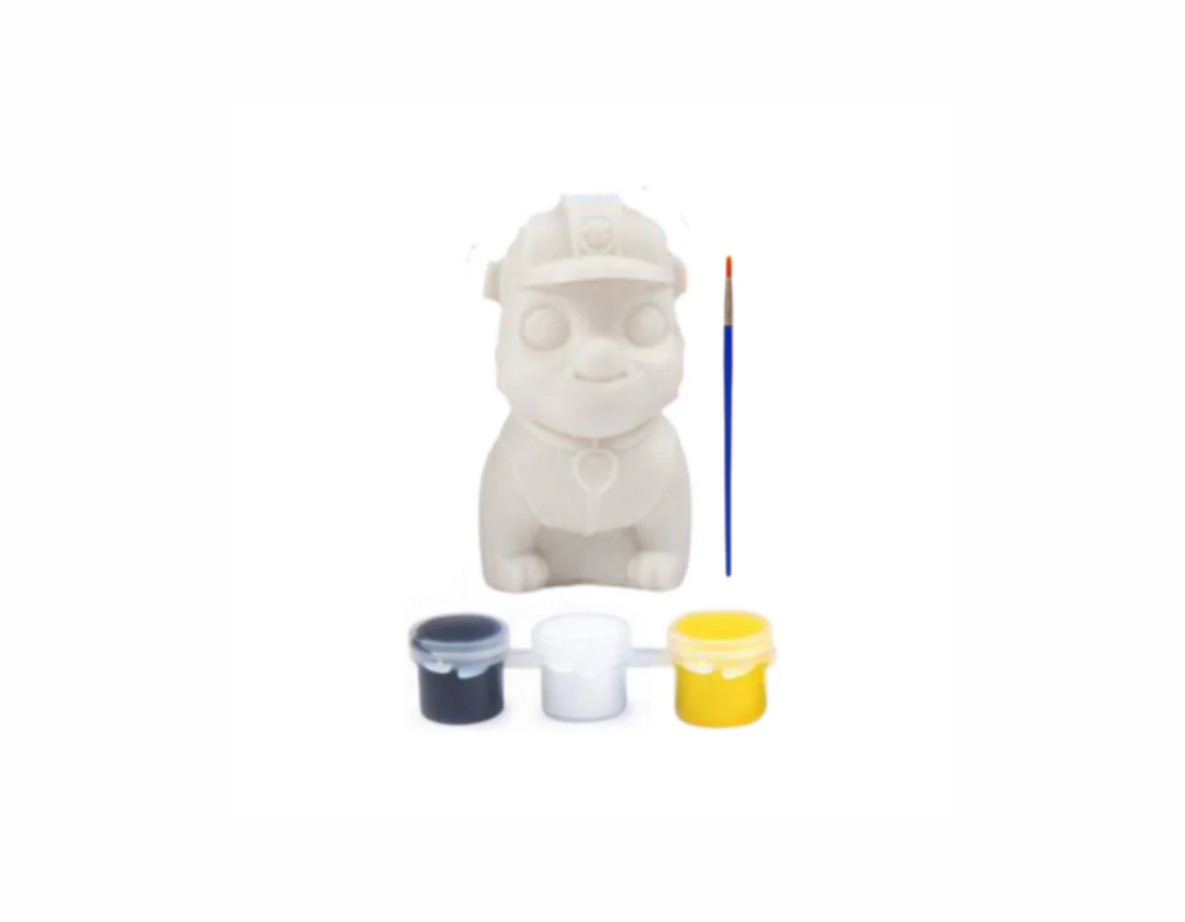 Set Para Pintar Figura Paw Patrol. Escoge entre Rubble, Skye, Marshal y Chase