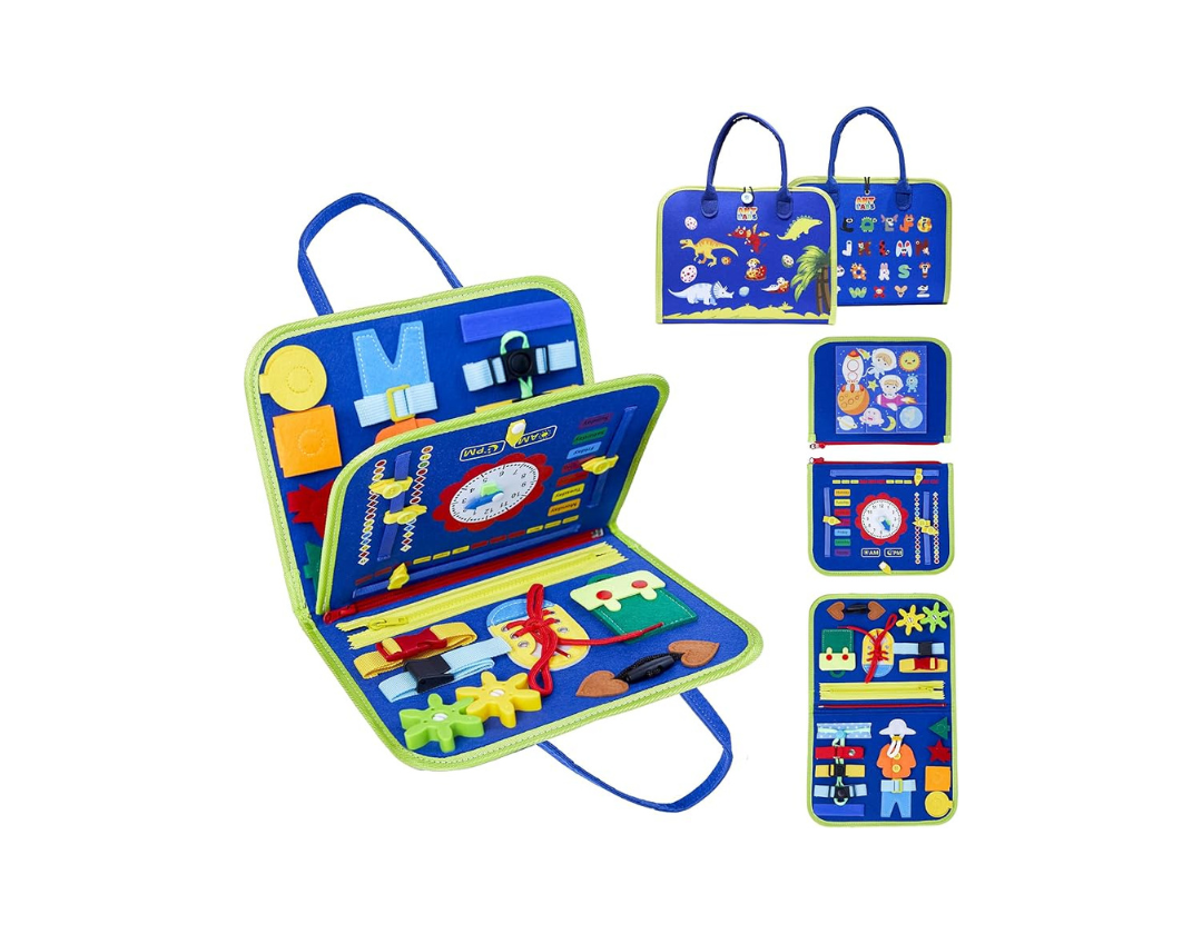 Libro Didáctico de Actividades Montessori para Niños. Busy Board.