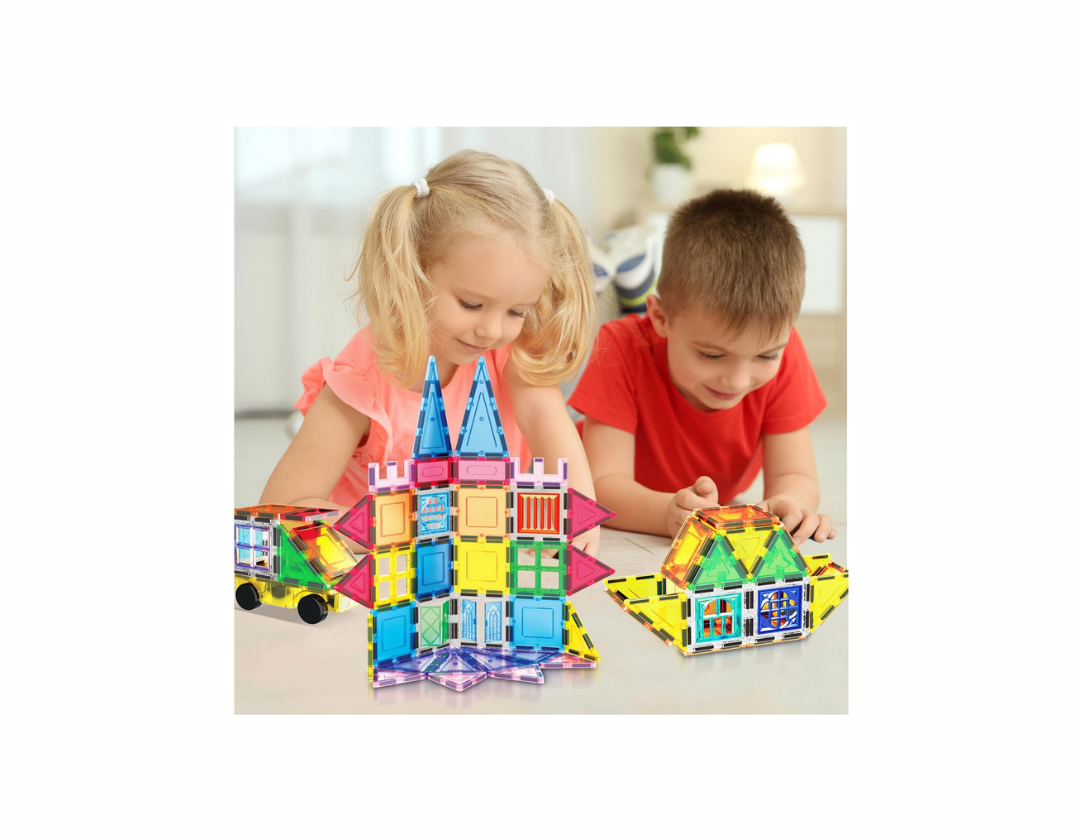 PicassoTiles – Bloques De Construcción Con Ventanas, Puertas Y Bolsa 101 Piezas