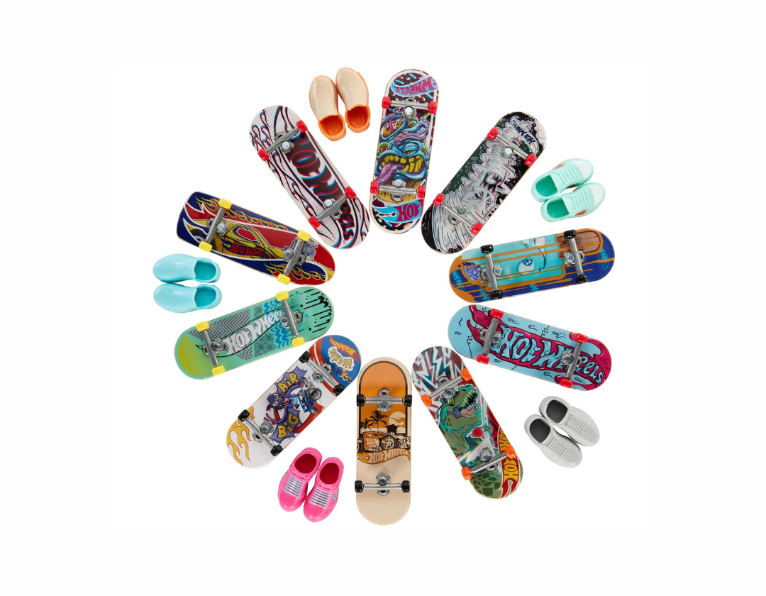 Hot Wheels Skate - Juego de 10 patinetas para dedos con 5 pares de zapatos