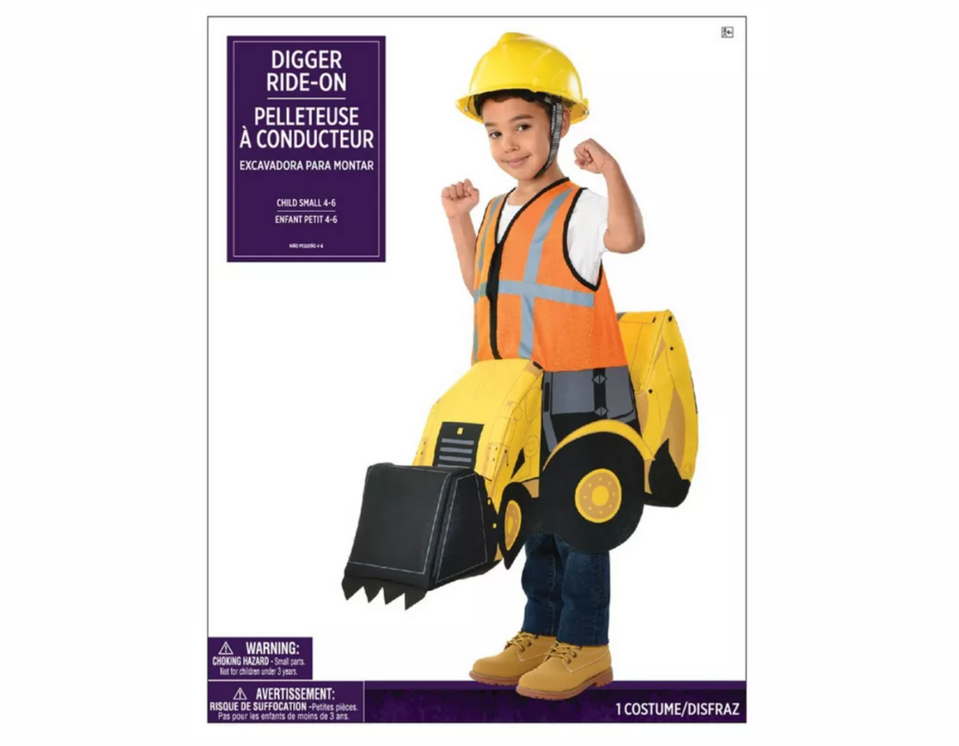 Disfraz excavadora con operador a bordo Kids Digger, Para Niños de 4-6 años. Talla S