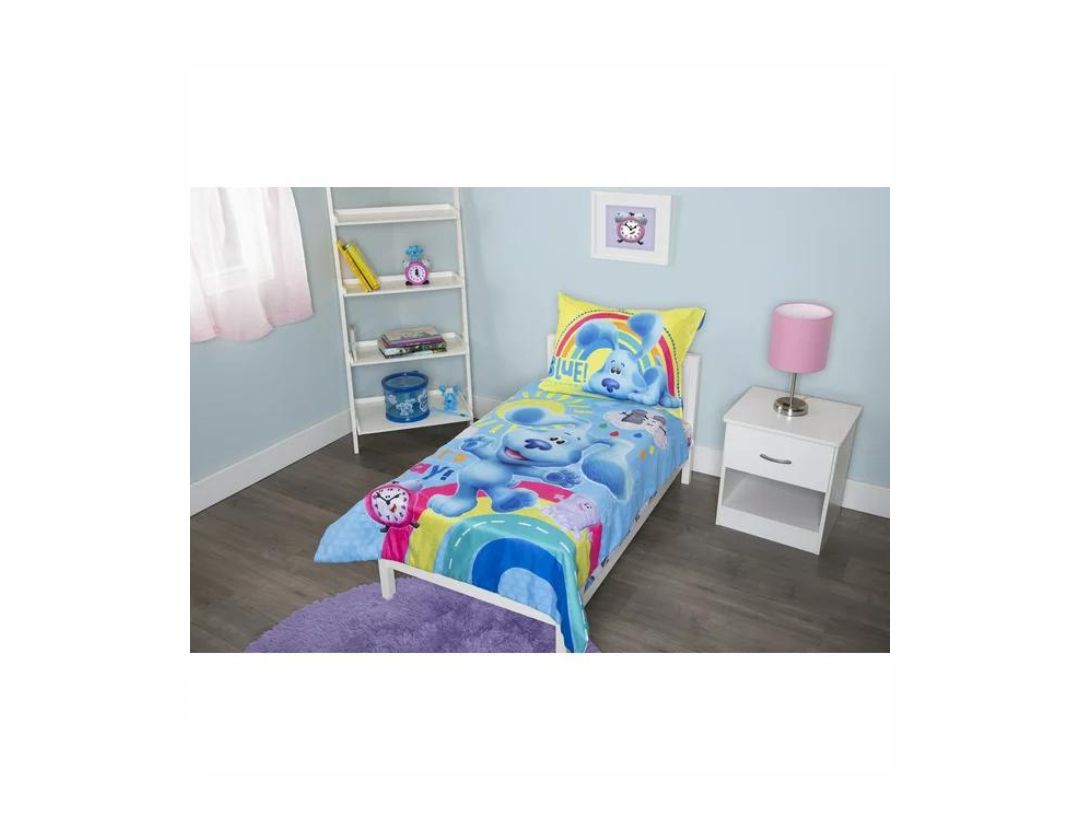 Pistas de Blue juego de cama de 4 Piezas - Cama de Toddler o Cuna 132 x 71 cm