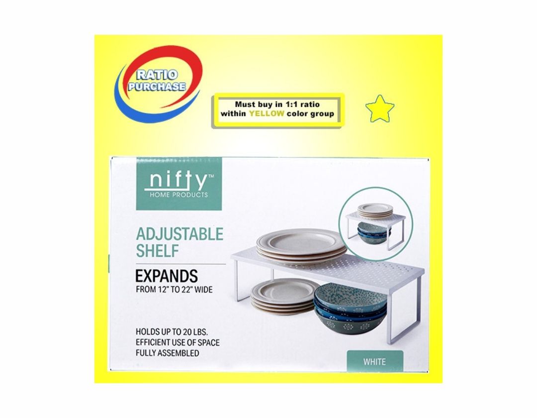 Estanteria de Repisa Expandible para organizacion de vajilla - Blanco