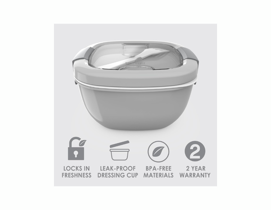 Lonchera Bentgo para Ensalada - Sostenible y Práctica para Comidas Frescas-Disponible en Gris, Verde y Azul