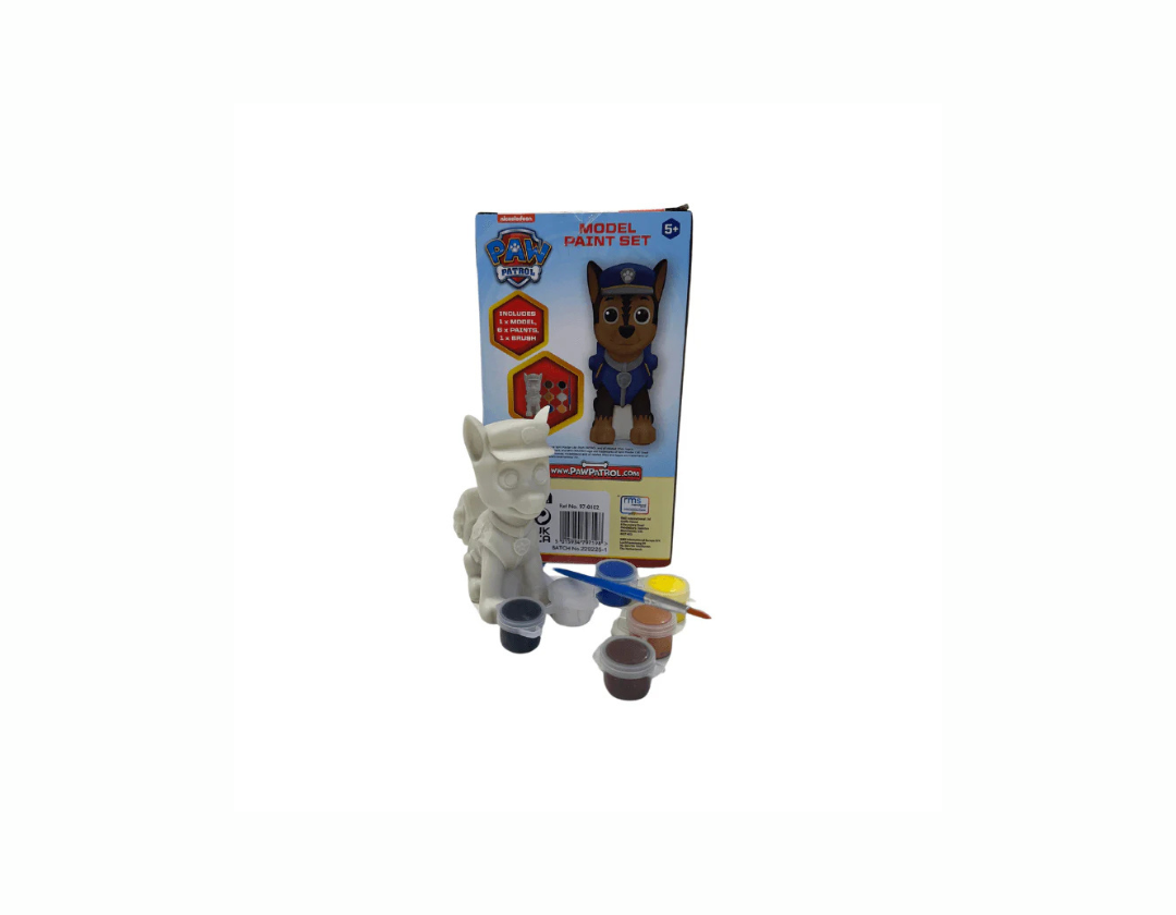 Set Para Pintar Figura Paw Patrol. Escoge entre Rubble, Skye, Marshal y Chase