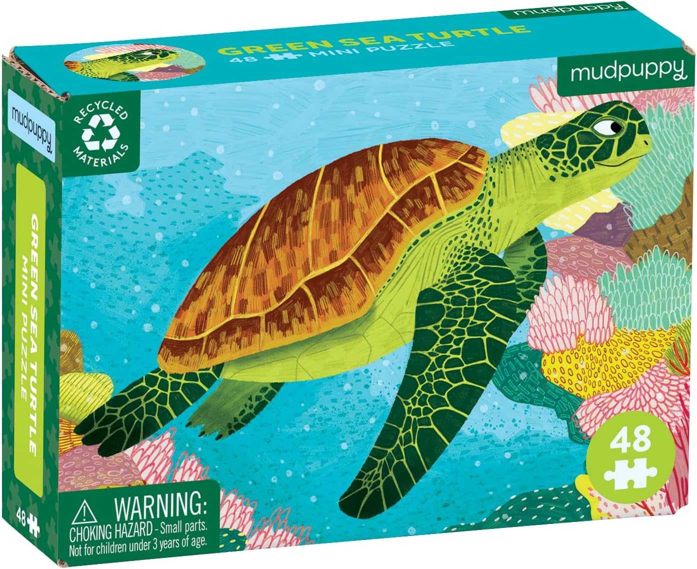 Mini Rompecabejas Tortuga Marina Verde 48pz