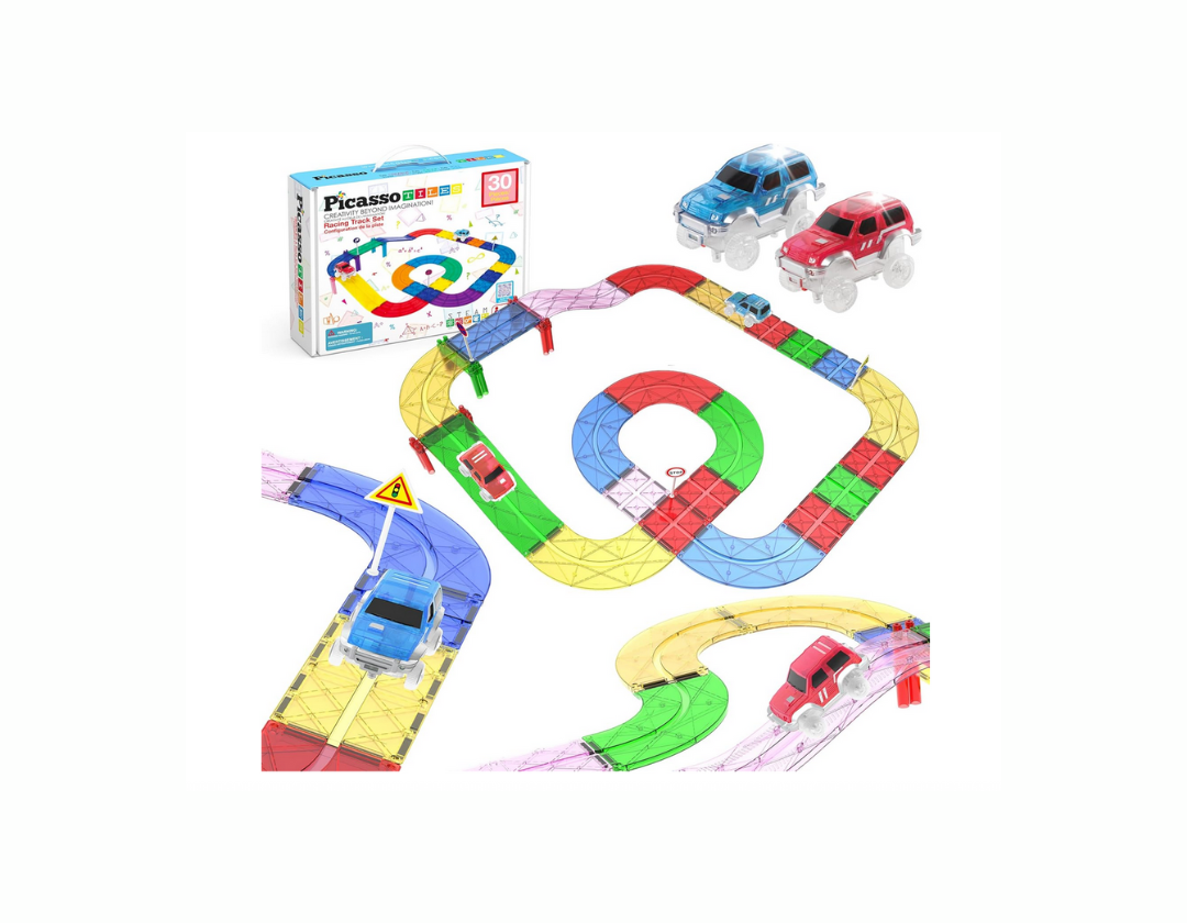 PicassoTiles – Set Magnético Tiles Race Track Play Set PTR 30