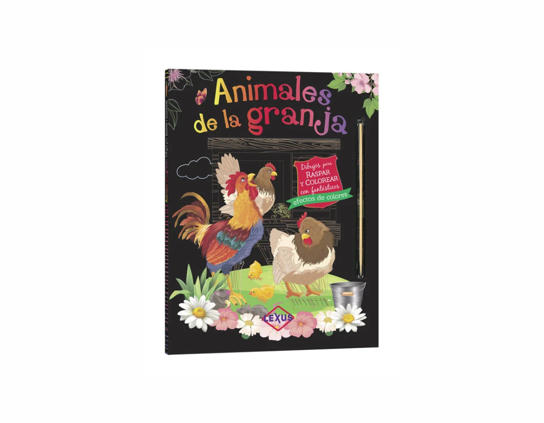 Libros de raspar y colorear- Animales de la granja