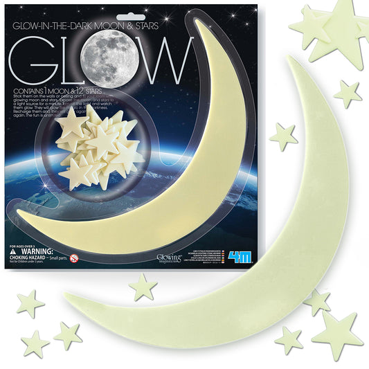 Luna y Estrellas que Brillan en la Oscuridad Glowing Imaginations 4M