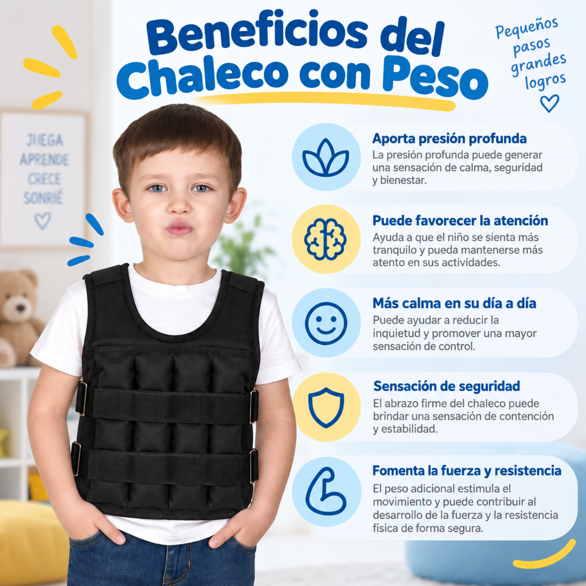 Chaleco con peso 2.8 kg ajustable