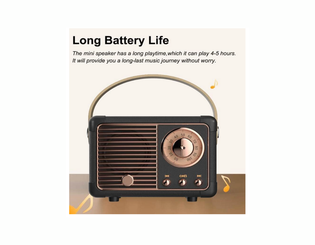 Parlante Bluetooth retro, mini altavoz inalámbrico