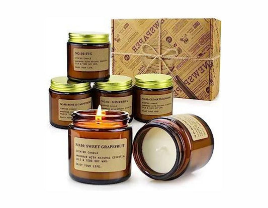 Paquete de 6 Velas para el Hogar Velas de Aromaterapia Perfumadas Set de Regalos para Mujeres Cera de Soja