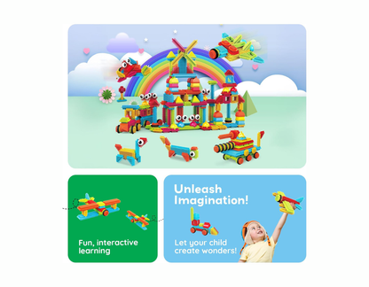 PicassoTiles – 240 Piezas Hedgehog Interlocking 3D Blocks