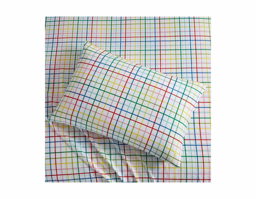 Juego de Sábanas Twin de 3 Piezas - Cuadrícula de arco iris tropical