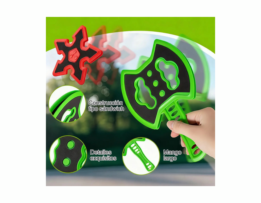 Juego de lanzamiento de hachas, con objetivo de cerdas y 8 hachas; para patio trasero, interiores y exteriores
