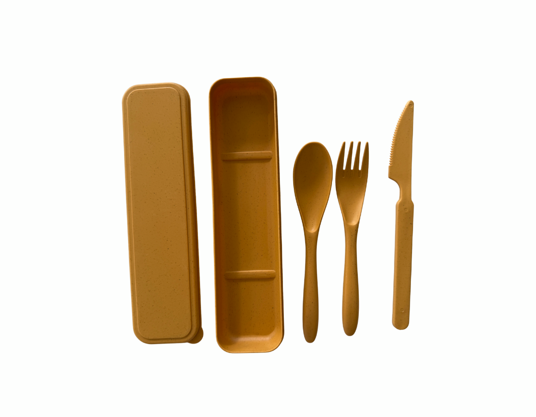 Cubiertos con estuche para loncher - Cuchillo, Tenedor y Cuchara