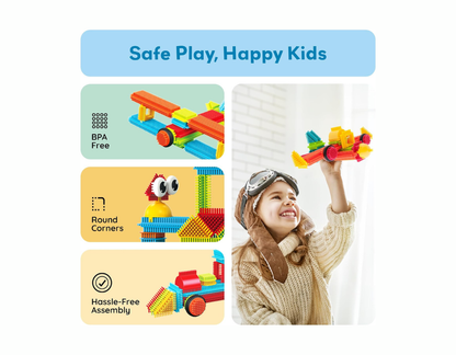 PicassoTiles – 240 Piezas Hedgehog Interlocking 3D Blocks