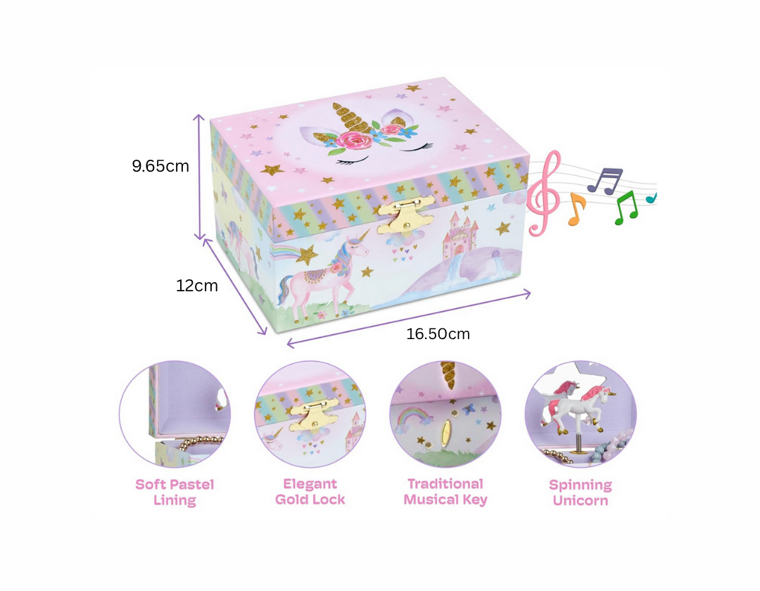 Joyero musical de unicornio pequeño