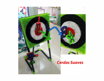 Juego de lanzamiento de hachas, con objetivo de cerdas y 8 hachas; para patio trasero, interiores y exteriores
