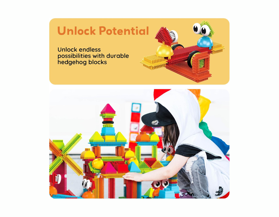 PicassoTiles – 240 Piezas Hedgehog Interlocking 3D Blocks