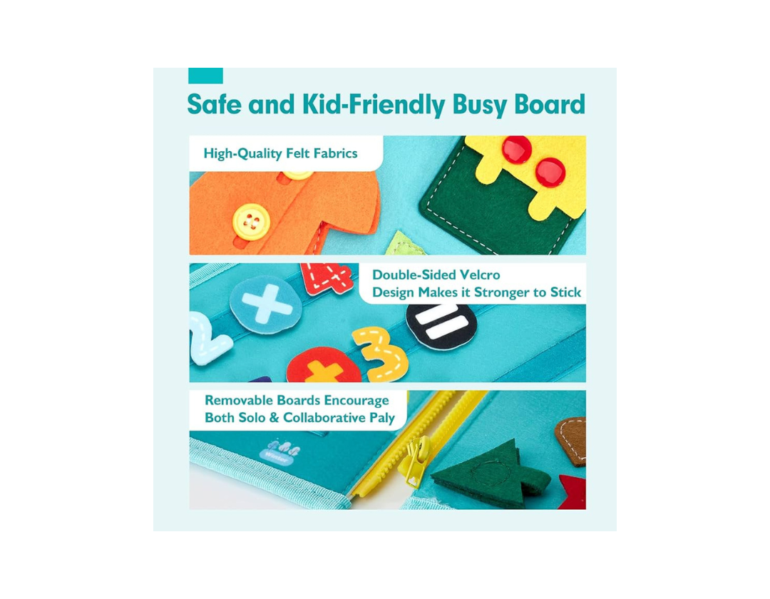 Libro Didáctico de Actividades Montessori para Niños. Busy Board.