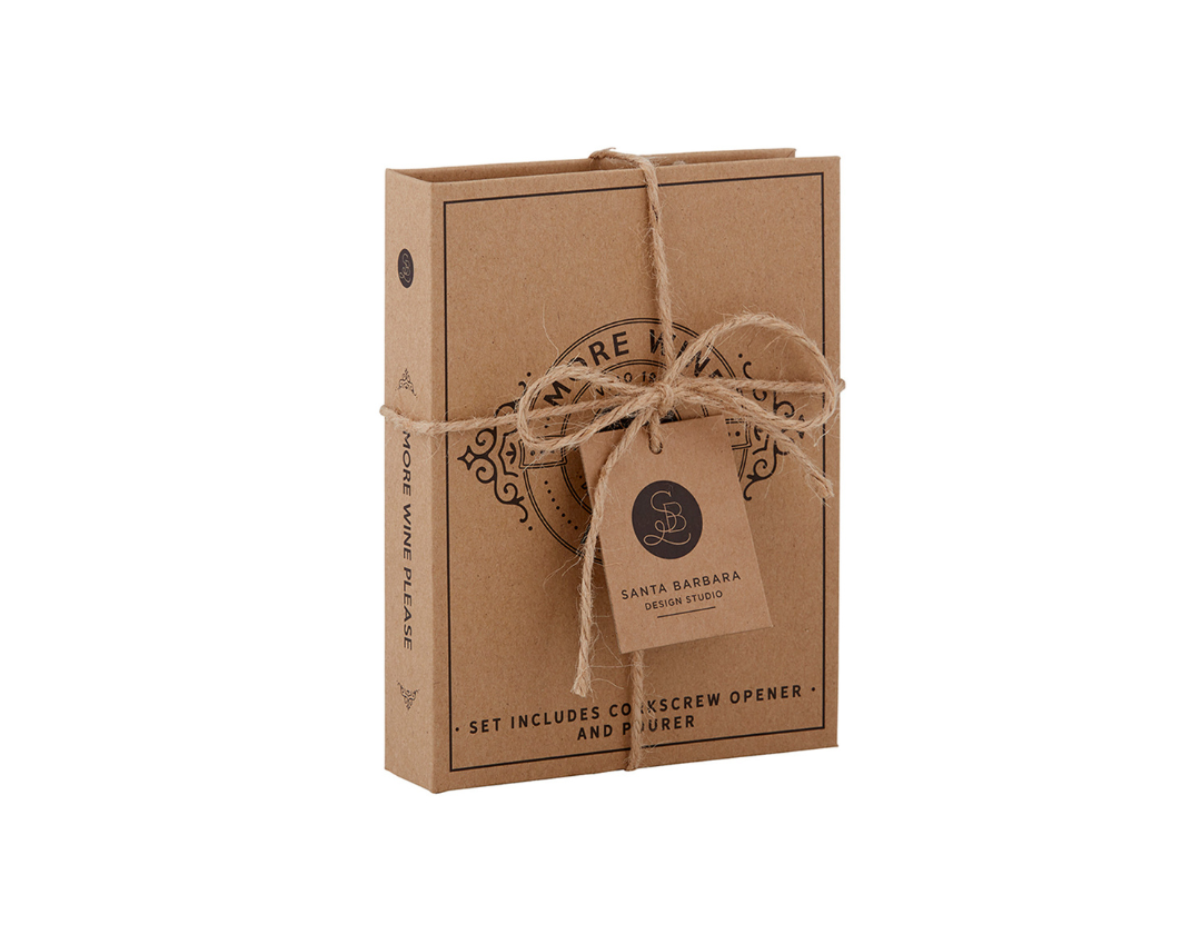 Tapón para Vino en Caja Libro - More Wine Please