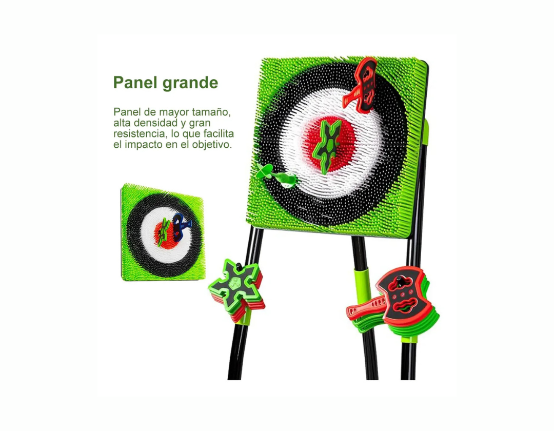 Juego de lanzamiento de hachas, con objetivo de cerdas y 8 hachas; para patio trasero, interiores y exteriores