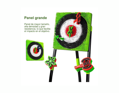 Juego de lanzamiento de hachas, con objetivo de cerdas y 8 hachas; para patio trasero, interiores y exteriores