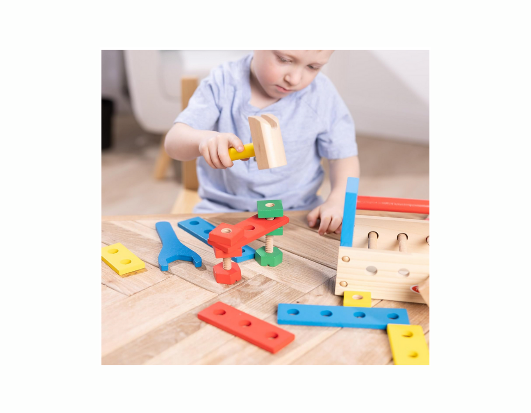 Caja de herramientas portátil de madera – Melissa & Doug 24 piezas