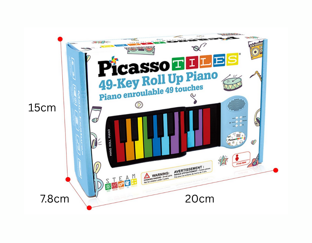 PICASSOTILES PT49 KIDS 49-KEY FLEXIBLE ROLL-UP EDUCATIONAL PIANO