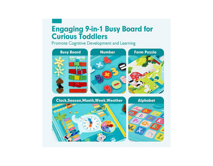 Libro Didáctico de Actividades Montessori para Niños. Busy Board.
