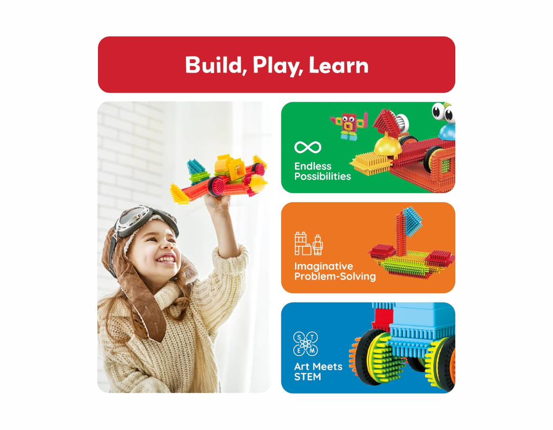 PicassoTiles – 120 Piezas Hedgehog Interlocking 3D Blocks