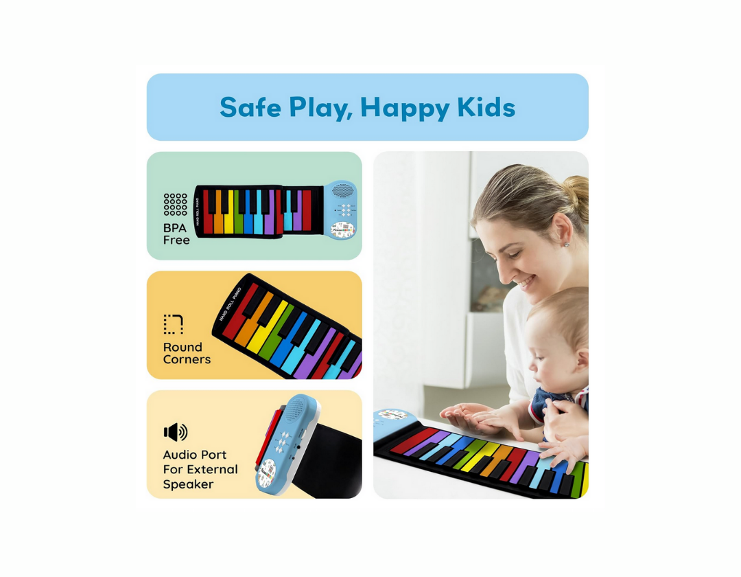PICASSOTILES PT49 KIDS 49-KEY FLEXIBLE ROLL-UP EDUCATIONAL PIANO