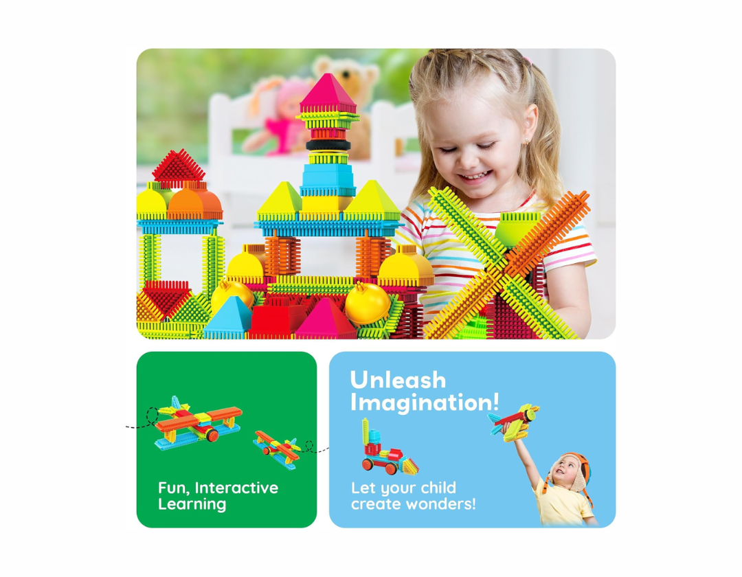 PicassoTiles – 120 Piezas Hedgehog Interlocking 3D Blocks