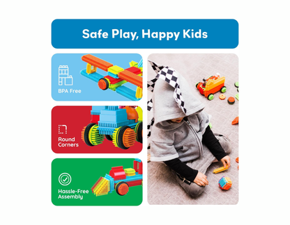 PicassoTiles – 120 Pieces Hedgehog Interlocking 3D Blocks