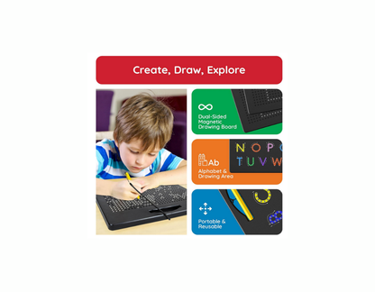 PicassoTiles – Tablero De Dibujo Magnético 2 En 1 Con Alfabeto Y Estilo Libre