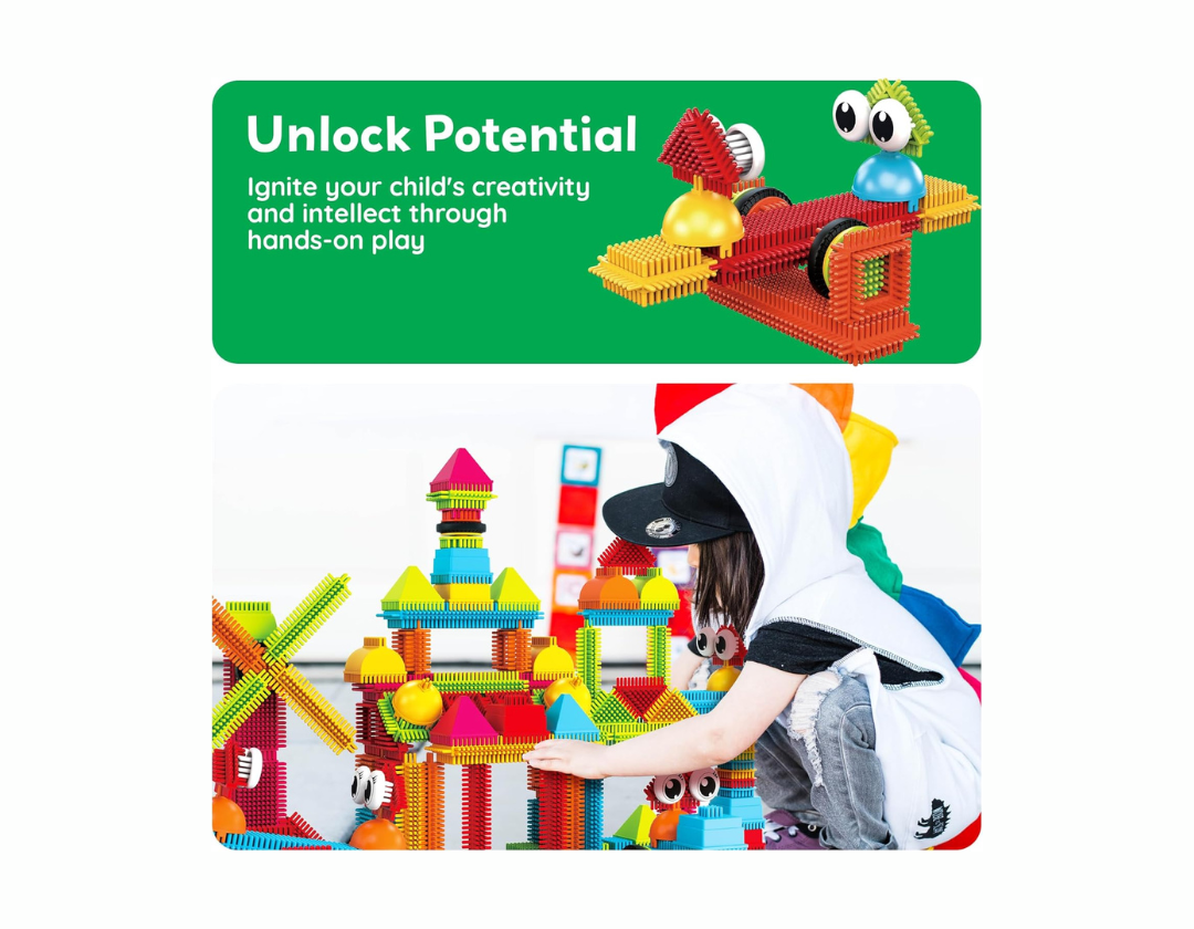 PicassoTiles – 120 Piezas Hedgehog Interlocking 3D Blocks